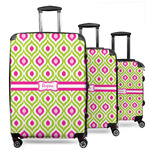 Ogee Ikat 3 Piece Luggage Set - 20" Carry On, 24" Medium Checked, 28" Large Checked (Personalized)