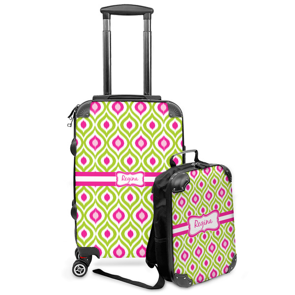 Custom Ogee Ikat Kids 2-Piece Luggage Set - Suitcase & Backpack (Personalized)