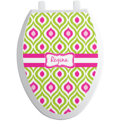 Ogee Ikat Toilet Seat Decal - Elongated (Personalized)
