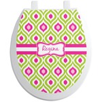 Ogee Ikat Toilet Seat Decal (Personalized)