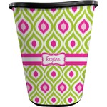 Ogee Ikat Waste Basket - Double Sided (Black) (Personalized)