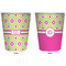 Ogee Ikat Trash Can White - Front and Back - Apvl