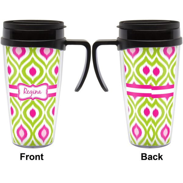 Ogee Ikat Travel Mug with Black Handle - Approval
