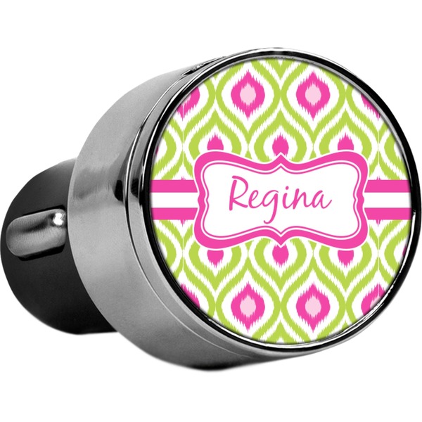Custom Ogee Ikat USB Car Charger (Personalized)