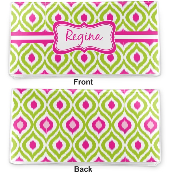 Ogee Ikat Vinyl Check Book Cover - Front and Back