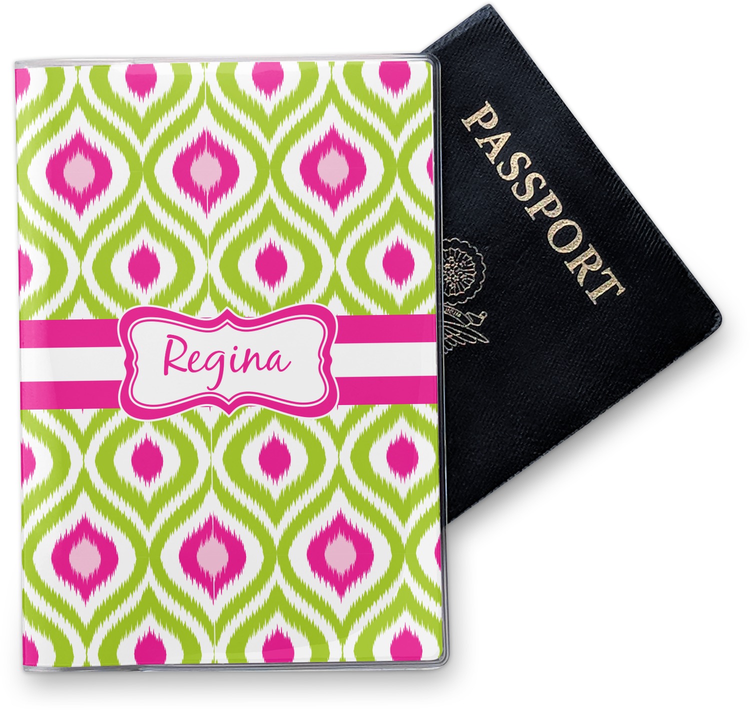 Custom Ogee Ikat Vinyl Passport Holder (Personalized) YouCustomizeIt