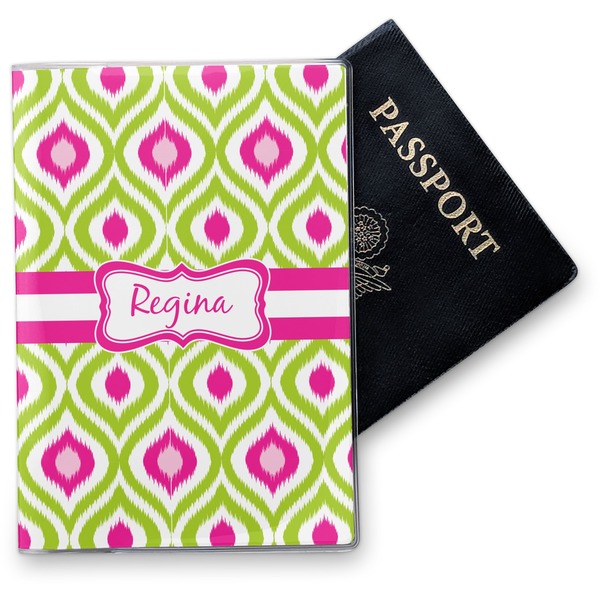 Custom Ogee Ikat Vinyl Passport Holder (Personalized)