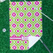 Ogee Ikat Waffle Weave Golf Towel - In Context