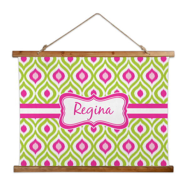 Custom Ogee Ikat Wall Hanging Tapestry - Wide (Personalized)