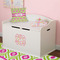 Ogee Ikat Wall Monogram on Toy Chest