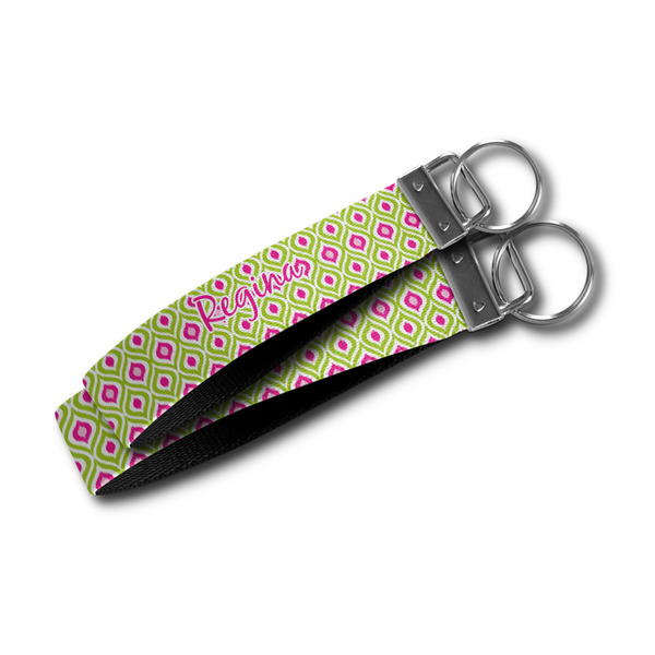 Ogee Ikat Webbing Keychain FOBs - Size Comparison