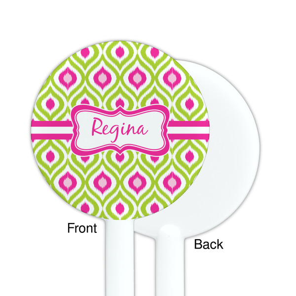 Ogee Ikat White Plastic 5.5" Stir Stick - Single Sided - Round - Front & Back