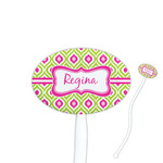 Ogee Ikat Oval Plastic Stir Sticks (Personalized)