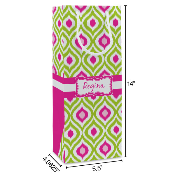 Ogee Ikat Wine Gift Bag - Dimensions