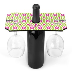 Ogee Ikat Wine Bottle & Glass Holder (Personalized)