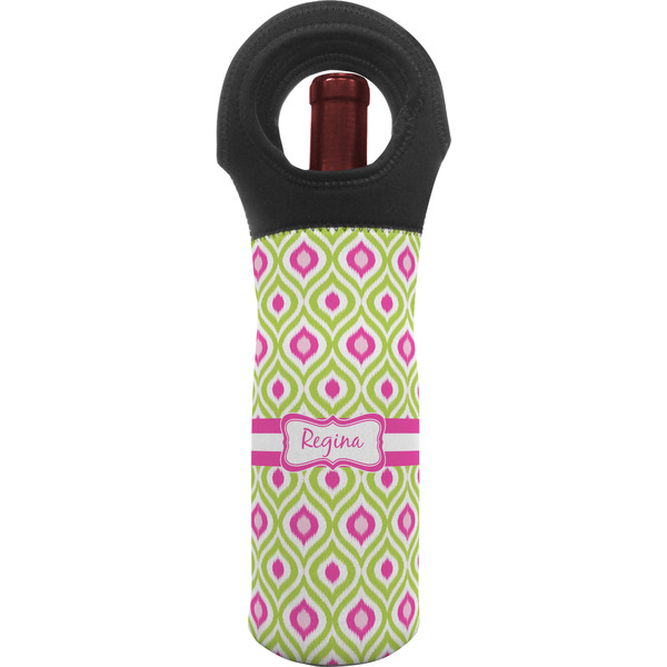 Custom Ogee Ikat Wine Tote Bag (Personalized)