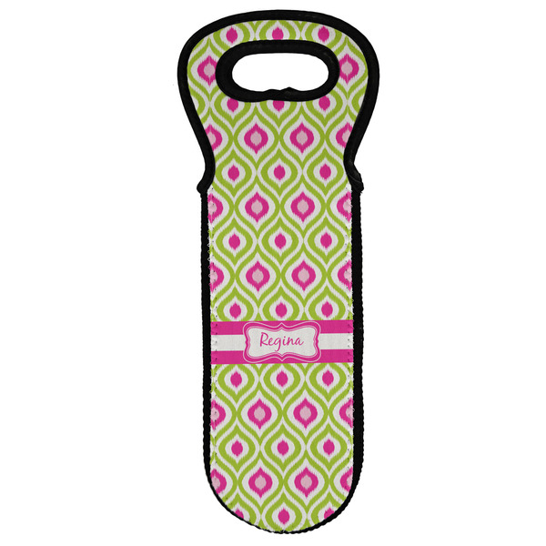 Custom Ogee Ikat Wine Tote Bag (Personalized)