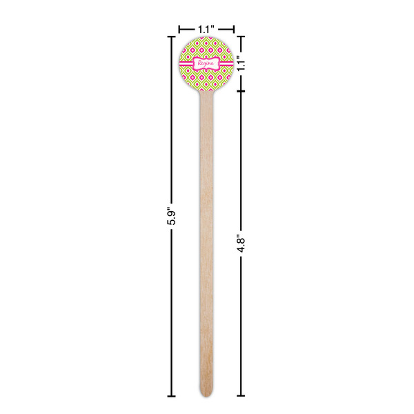 Ogee Ikat Wooden 6" Stir Stick - Round - Dimensions