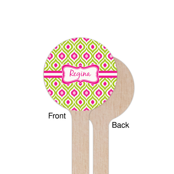 Ogee Ikat Wooden 7.5" Stir Stick - Round - Single Sided - Front & Back