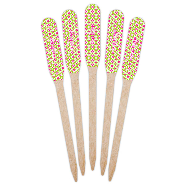 Ogee Ikat Wooden Food Pick - Paddle - Fan View
