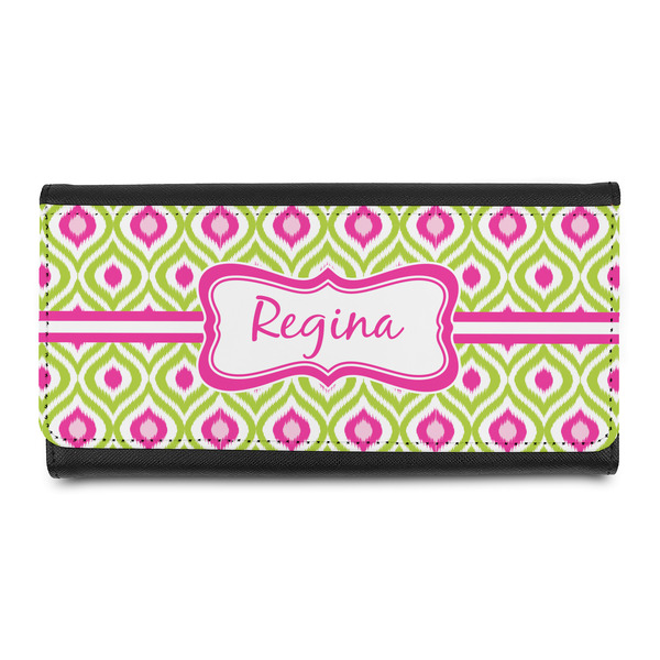 Custom Ogee Ikat Leatherette Ladies Wallet (Personalized)