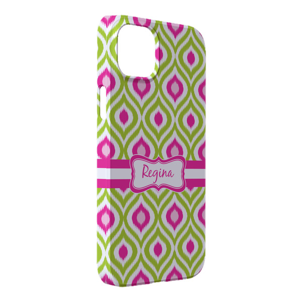 Custom Ogee Ikat iPhone Case - Plastic - iPhone 14 Plus (Personalized)