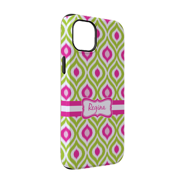 Custom Ogee Ikat iPhone Case - Rubber Lined - iPhone 14 (Personalized)