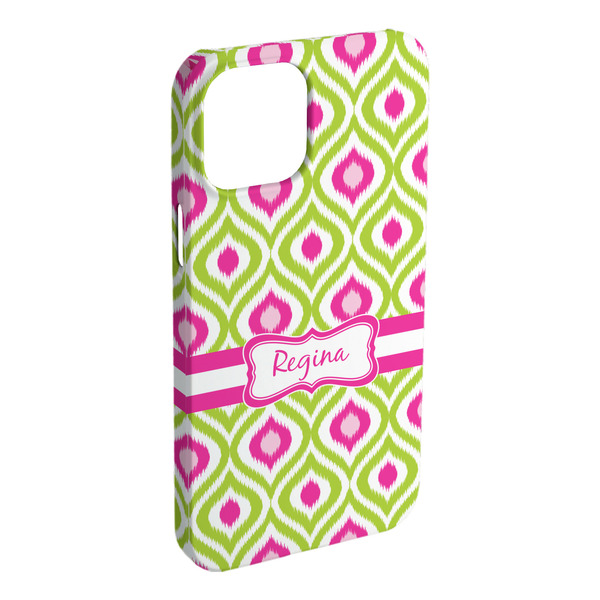 Custom Ogee Ikat iPhone Case - Plastic - iPhone 15 Plus (Personalized)