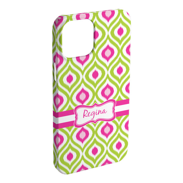 Custom Ogee Ikat iPhone Case - Plastic - iPhone 15 Pro Max (Personalized)