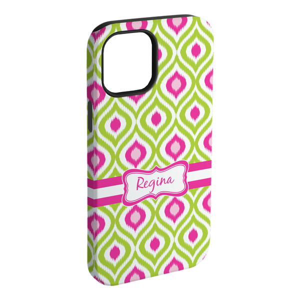 Custom Ogee Ikat iPhone Case - Rubber Lined (Personalized)