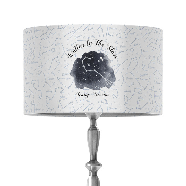 Zodiac Constellations 12" Drum Lampshade - ON STAND (Fabric)
