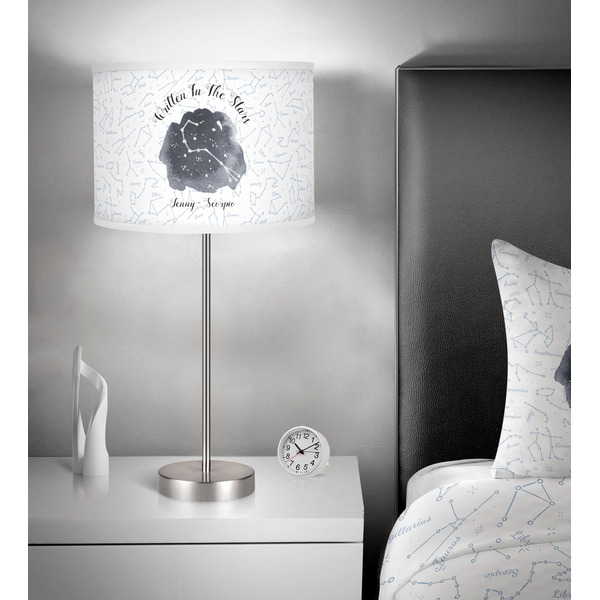 Zodiac Constellations 13 inch drum lamp shade - in room