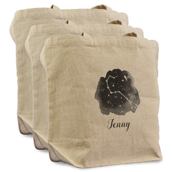Zodiac Constellations Reusable Cotton Grocery Bags - Set of 3 (Personalized)