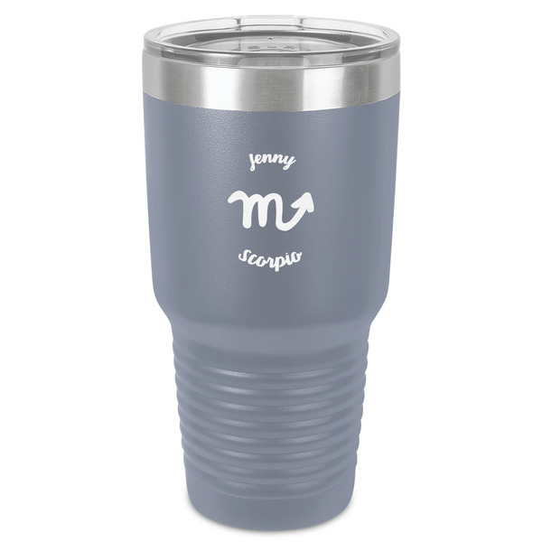 Custom Zodiac Constellations 30 oz Stainless Steel Tumbler - Grey - Single-Sided (Personalized)