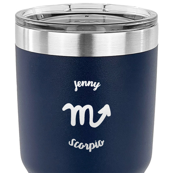Zodiac Constellations 30 oz Stainless Steel Ringneck Tumbler - Navy - CLOSE UP