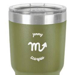 Zodiac Constellations 30 oz Stainless Steel Tumbler - Olive - Single-Sided (Personalized)