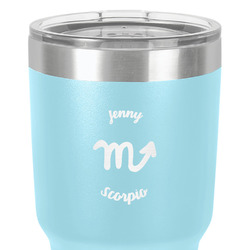 Zodiac Constellations 30 oz Stainless Steel Tumbler - Teal - Single-Sided (Personalized)