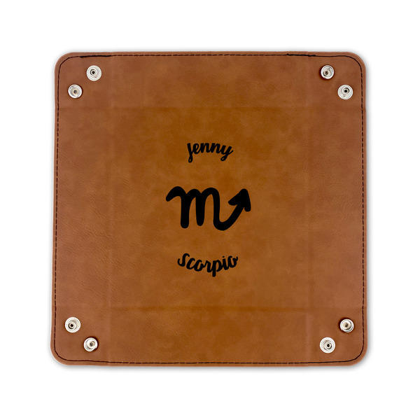 Zodiac Constellations 6" x 6" Leatherette Snap Up Tray - FLAT FRONT