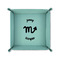 Zodiac Constellations 6" x 6" Teal Leatherette Snap Up Tray - FOLDED UP