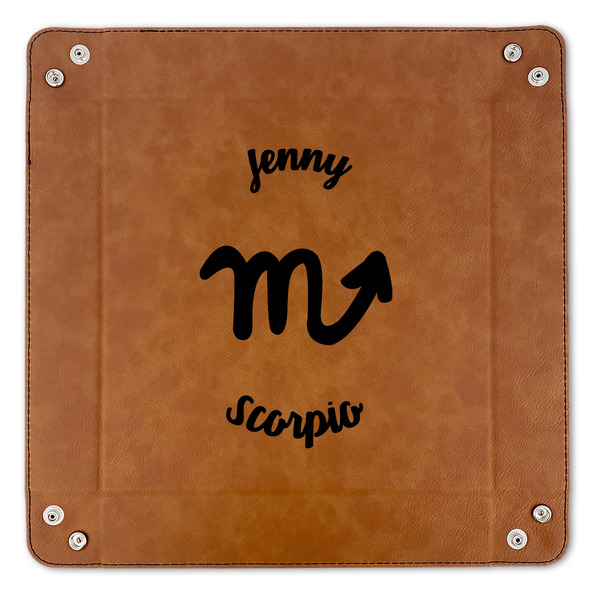 Zodiac Constellations 9" x 9" Leatherette Snap Up Tray - APPROVAL (FLAT)