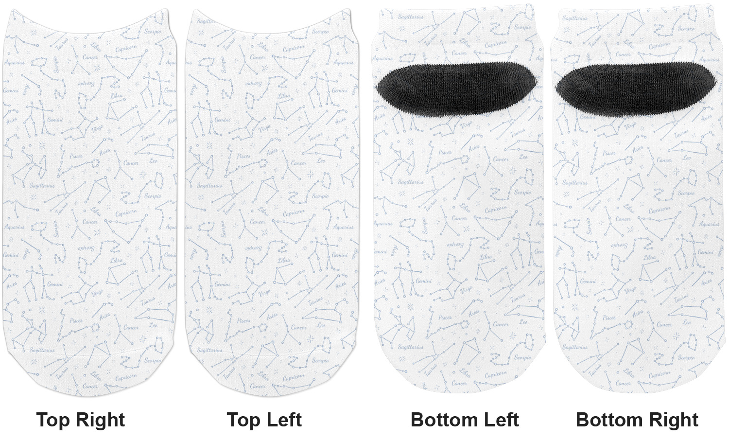 Custom Zodiac Constellations Adult Ankle Socks YouCustomizeIt