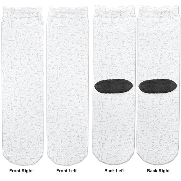 Zodiac Constellations Adult Crew Socks - Double Pair - Front and Back - Apvl