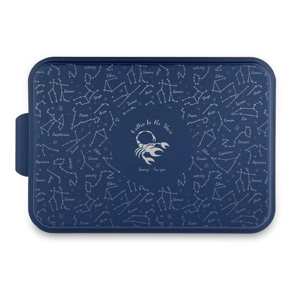 Custom Zodiac Constellations Aluminum Baking Pan with Navy Lid (Personalized)