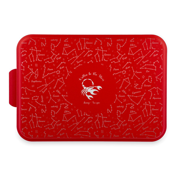 Custom Zodiac Constellations Aluminum Baking Pan with Red Lid (Personalized)