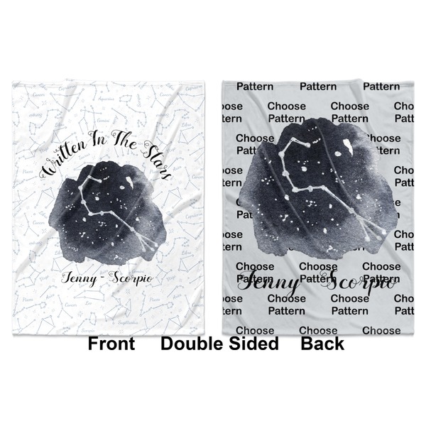 Zodiac Constellations Baby Blanket (Double Sided - Printed Front and Back)