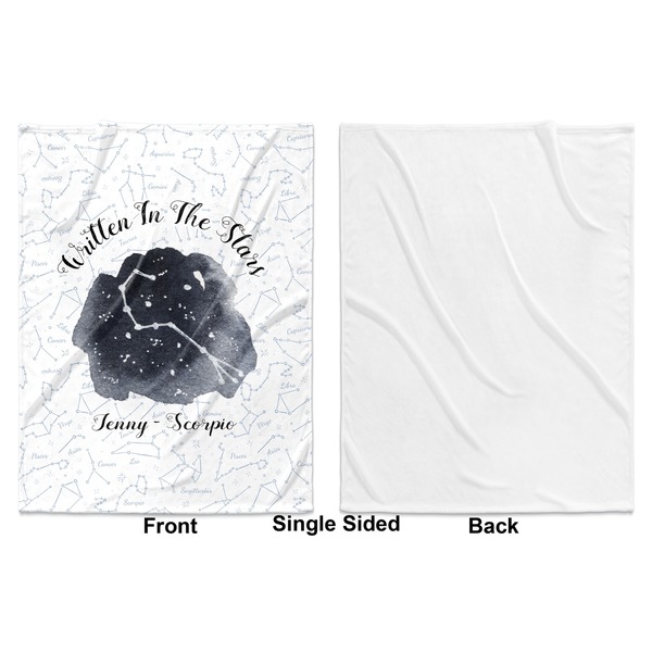 Zodiac Constellations Baby Blanket (Single Sided - Printed Front, White Back)