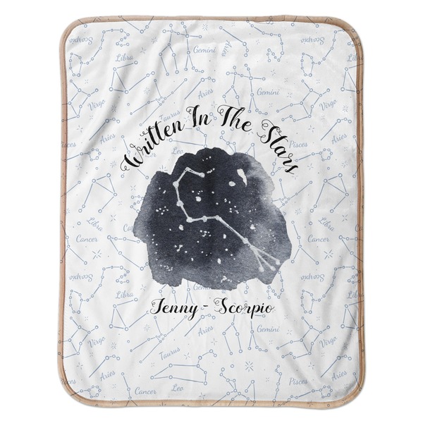 Zodiac Constellations Baby Sherpa Blanket - Flat