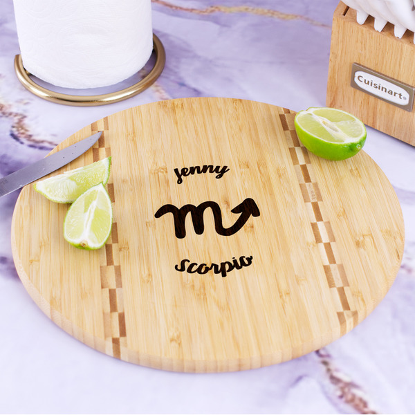 Zodiac Constellations Bamboo Cutting Board - In Context