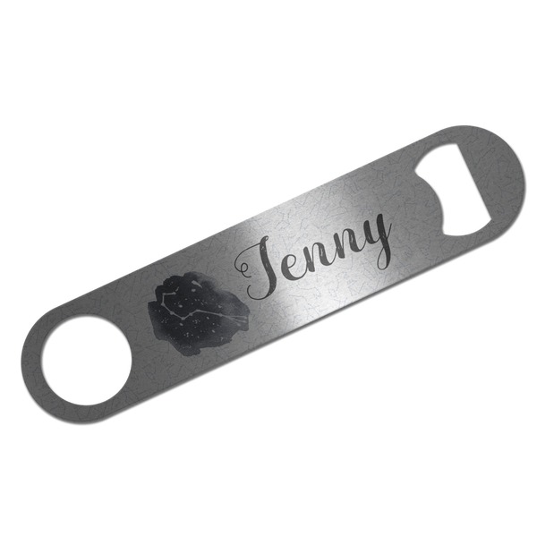 Custom Zodiac Constellations Bar Bottle Opener - Silver w/ Name or Text