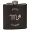 Zodiac Constellations Black Flask - Engraved Front